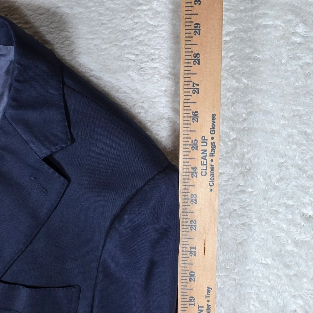 Suitsupply Havana Mens 38S Blue Wool Vitale Barberis Canonico L/S Button Up